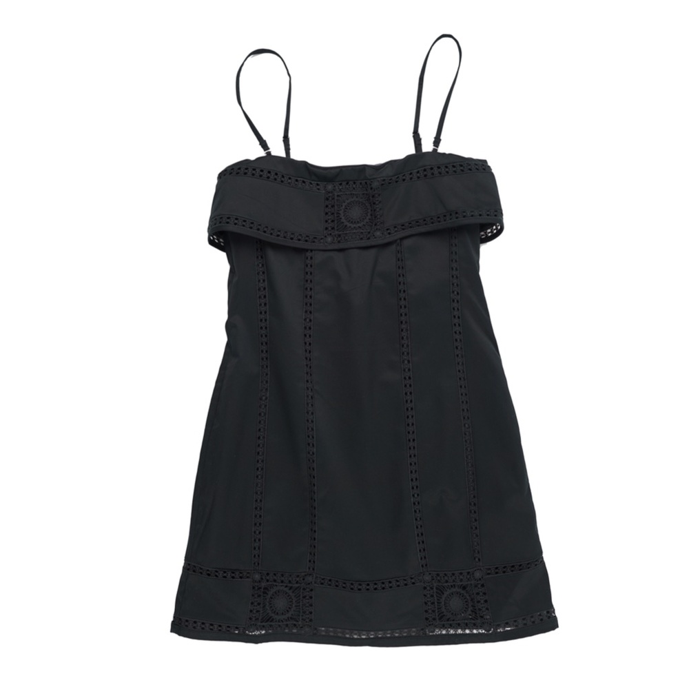 New JCREW Size 2 Crochet Panel Mini Dress in Black $268 CL647 - Picture 5 of 7